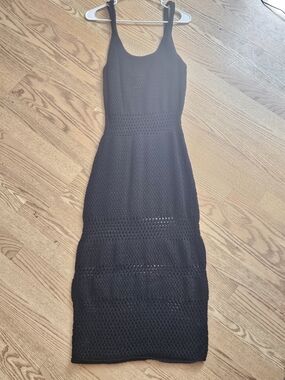 Sleeveless Black Crochet Dress